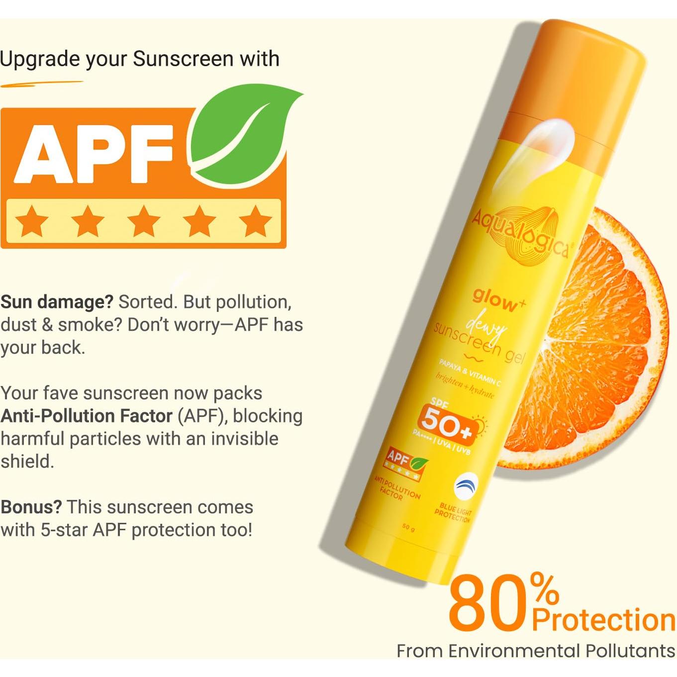 Protector Solar Facial Aqualogica Glow+ SPF 50 50g - Hidratante