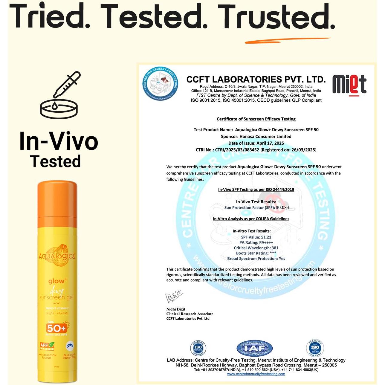 Protector Solar Facial Aqualogica Glow+ SPF 50 50g - Hidratante