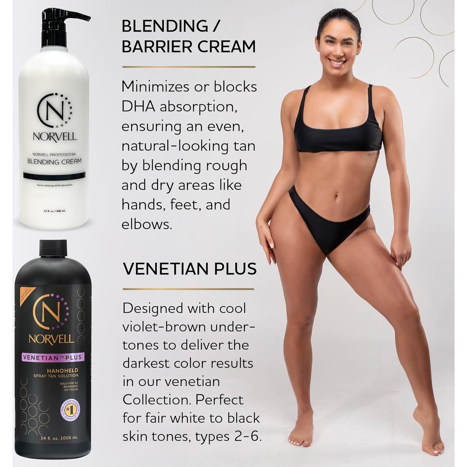 Spray Bronceador Sin Sol Norvell Venetian Plus 1006 ml + Crema Barrera 946 ml