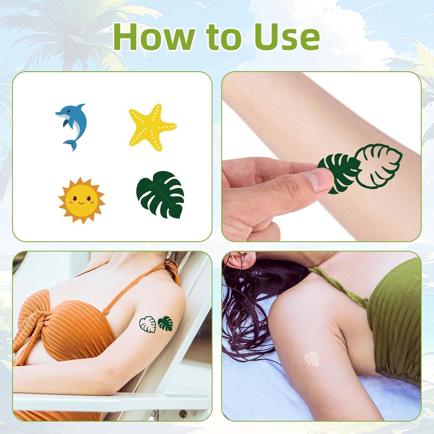 540 Calcomanías de Bronceado Lyreh - Estilo Playa y Océano