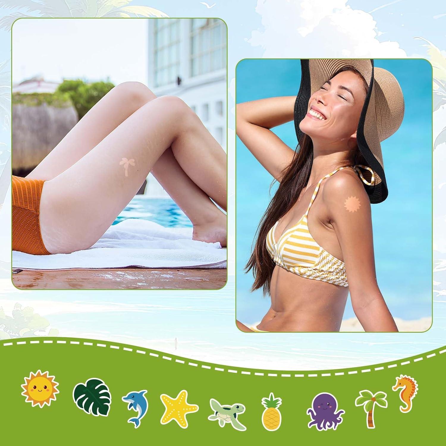 540 Calcomanías de Bronceado Lyreh - Estilo Playa y Océano