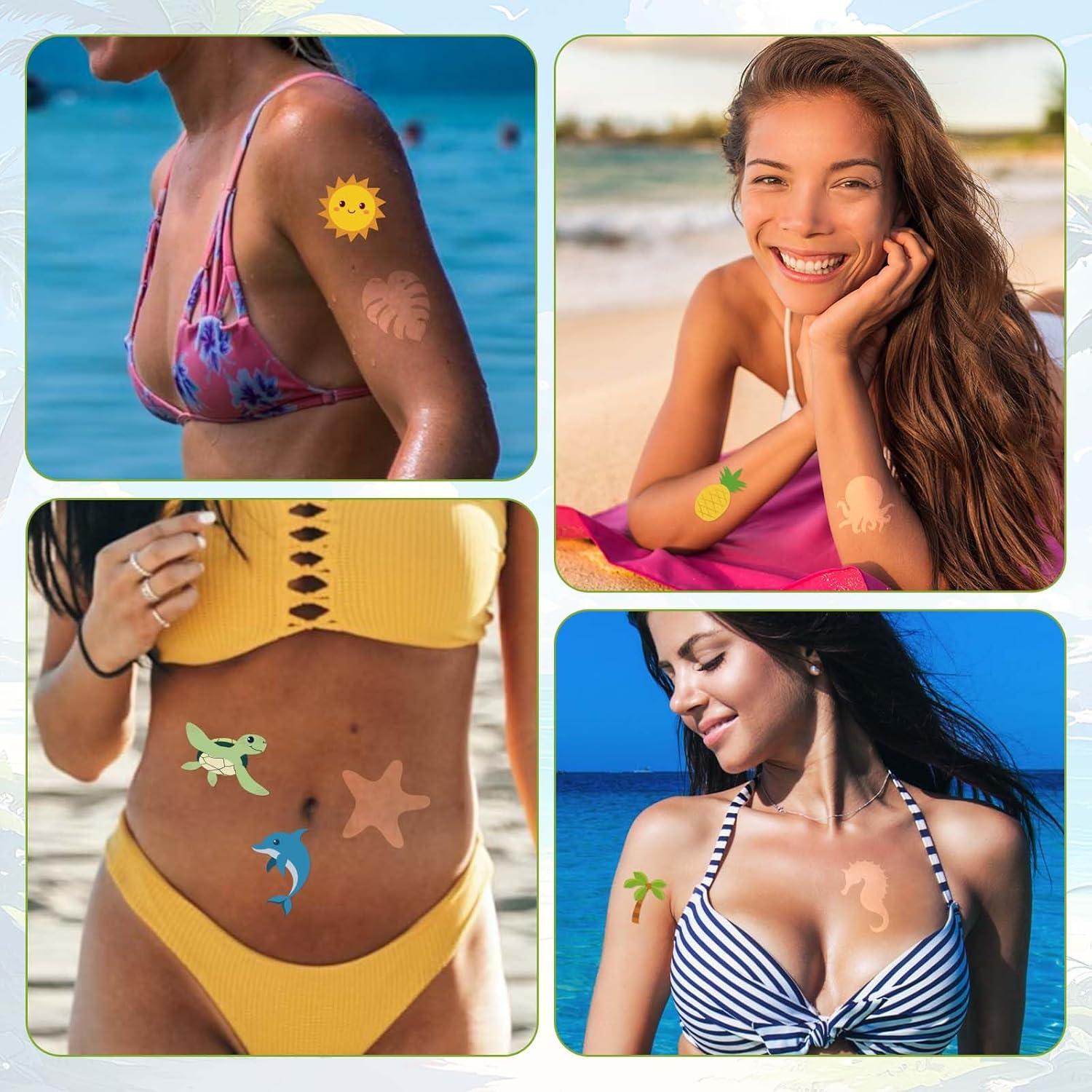 540 Calcomanías de Bronceado Lyreh - Estilo Playa y Océano