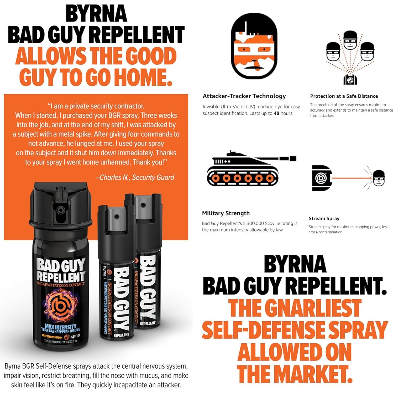 Spray de Defensa Byrna BGR MAX 14.17 ml + Gas Lacrimógeno