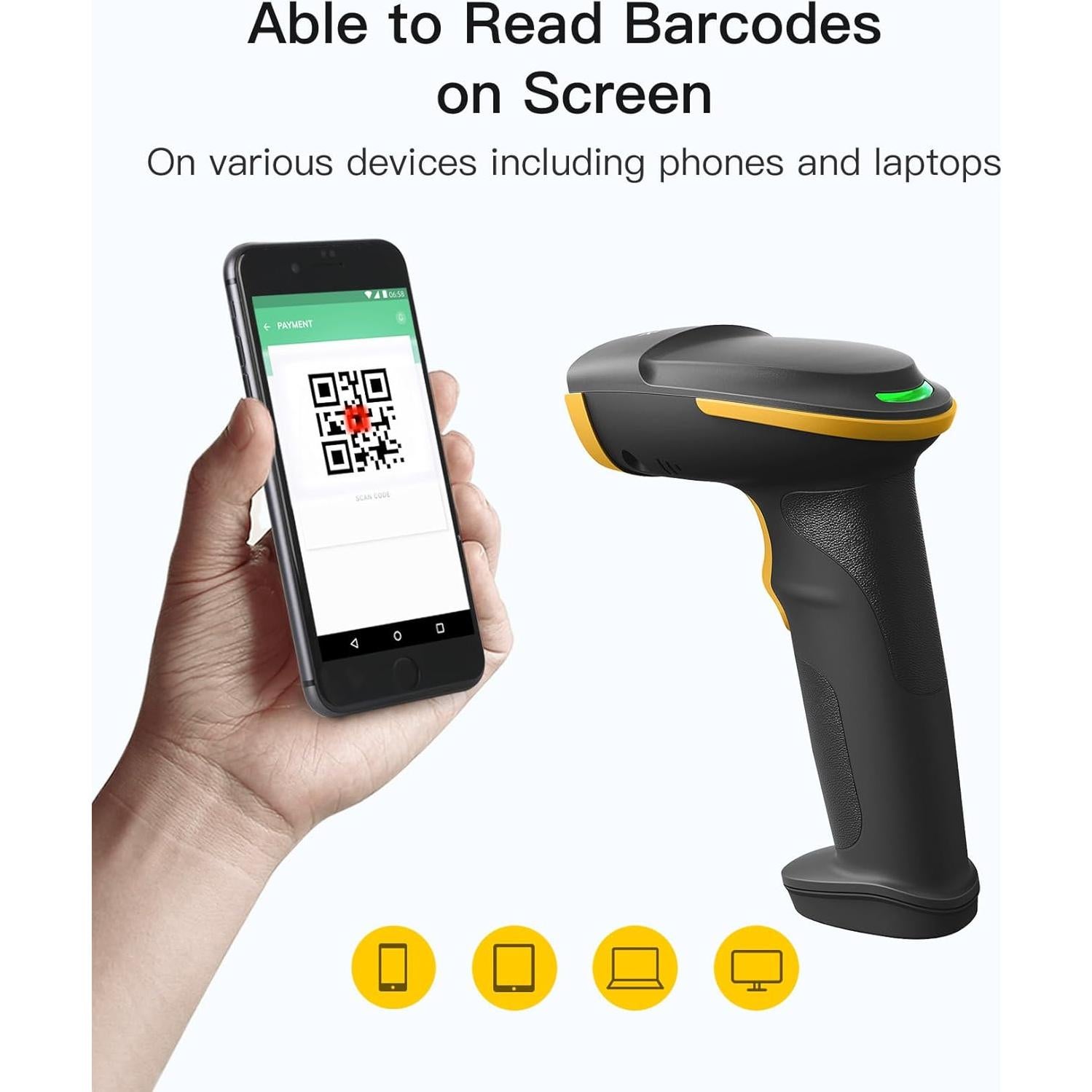 Escáner de Código de Barras 2D Inateck BCST-54 Negro con Base