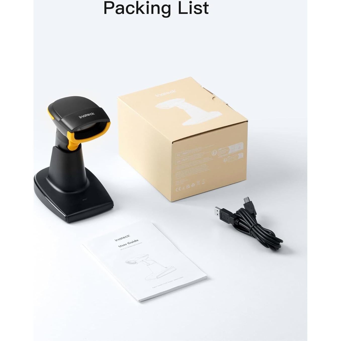Escáner de Código de Barras 2D Inateck BCST-54 Negro con Base