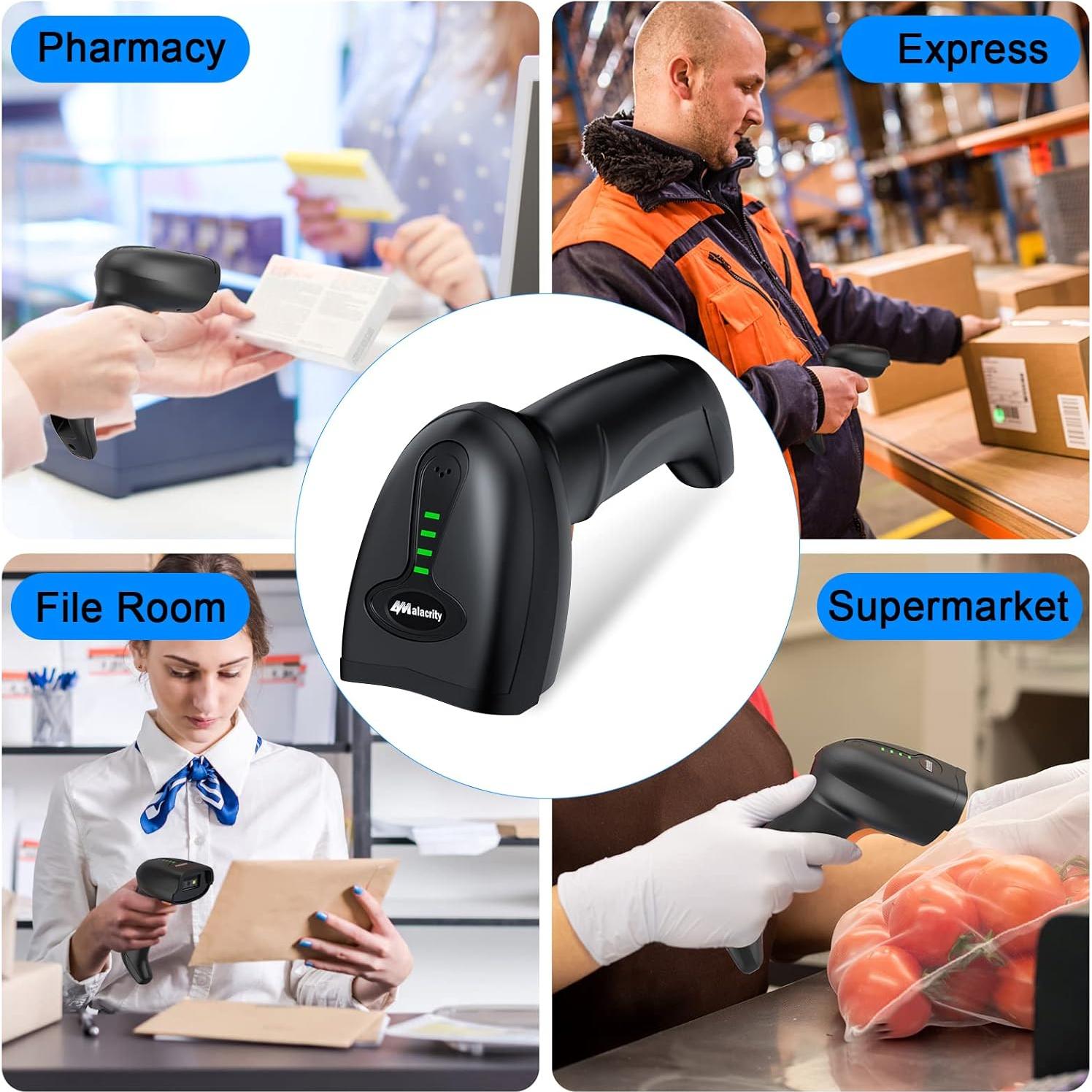 Escáner de Código de Barras Inalámbrico Bluetooth Ganao 100m