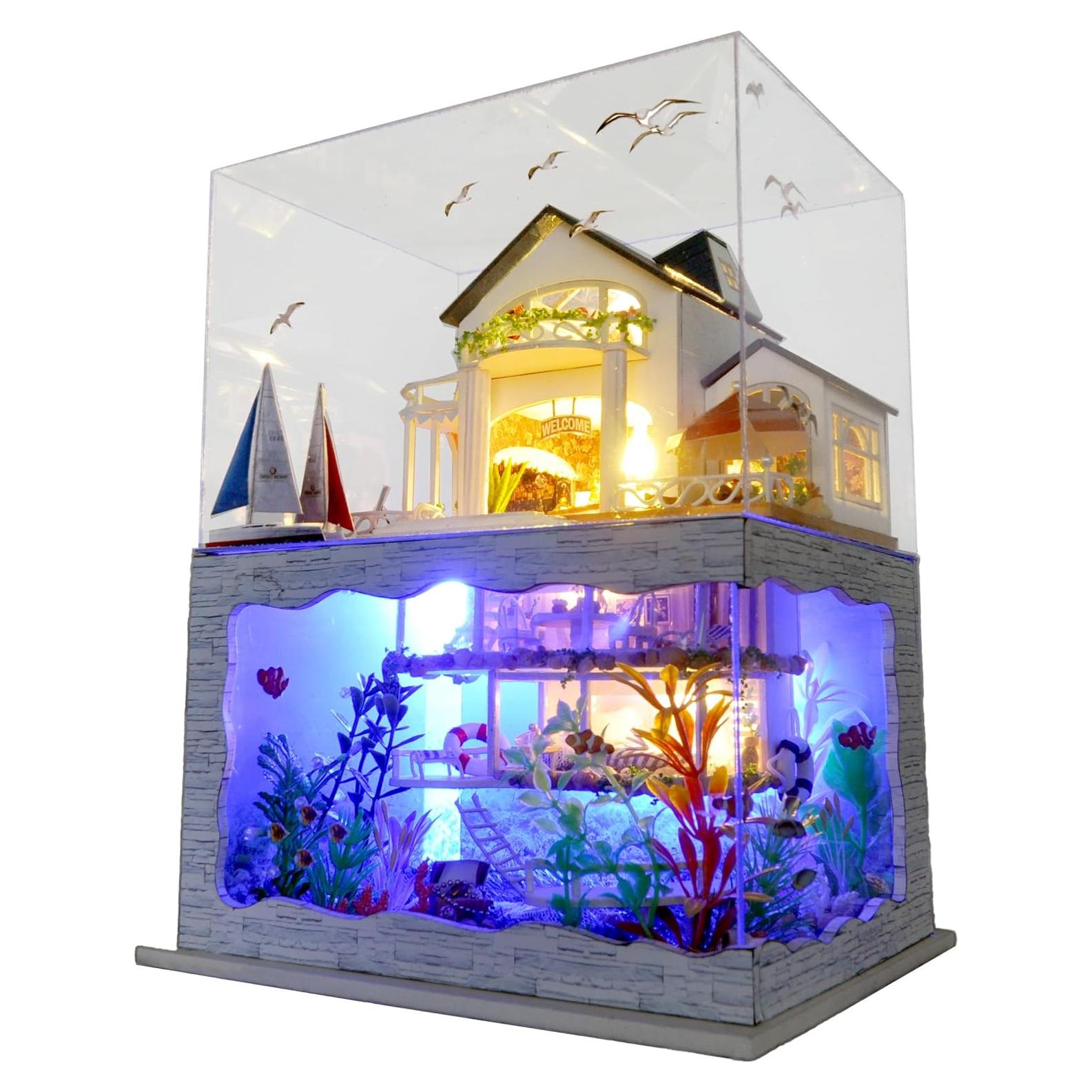 Kit Casa Miniatura RHZN Modelo TC4 Estilo Hawái DIY
