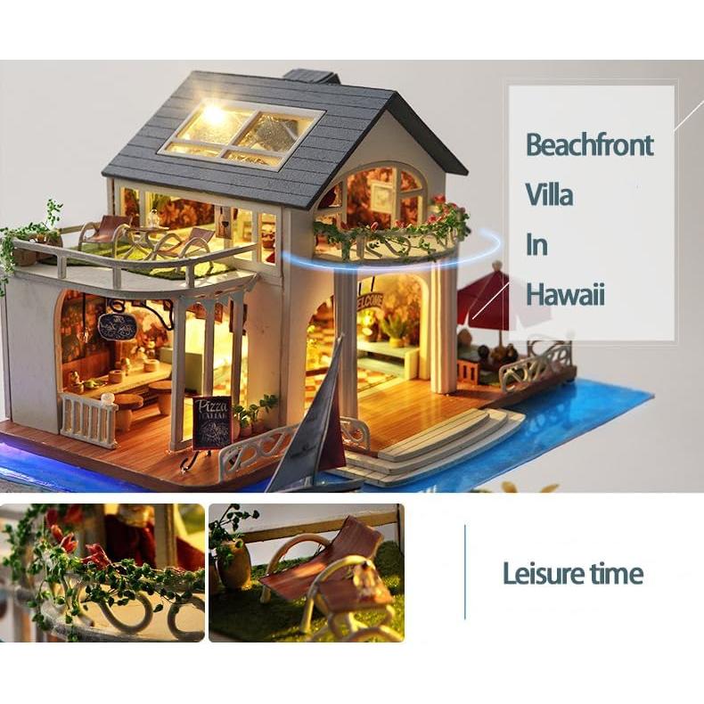 Kit Casa Miniatura RHZN Modelo TC4 Estilo Hawái DIY