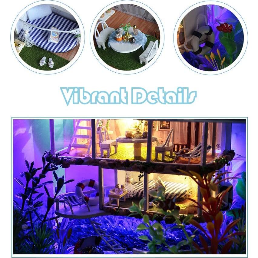 Kit Casa Miniatura RHZN Modelo TC4 Estilo Hawái DIY