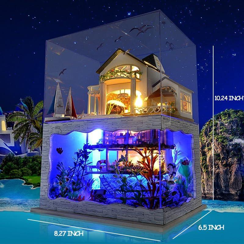 Kit Casa Miniatura RHZN Modelo TC4 Estilo Hawái DIY