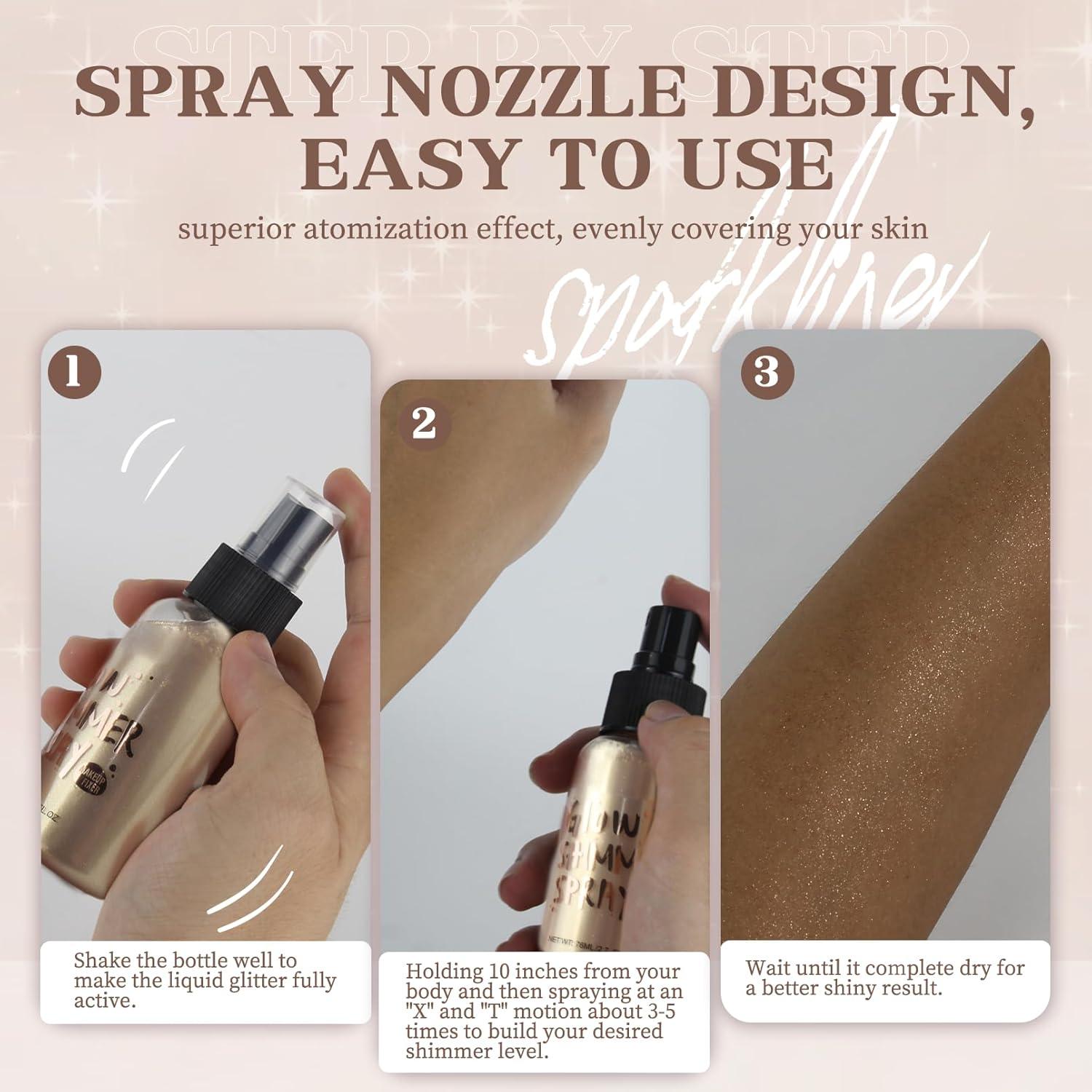 Spray Brillo Corporal Brimfulite 90.7g Cobre Claro Secado Rápido