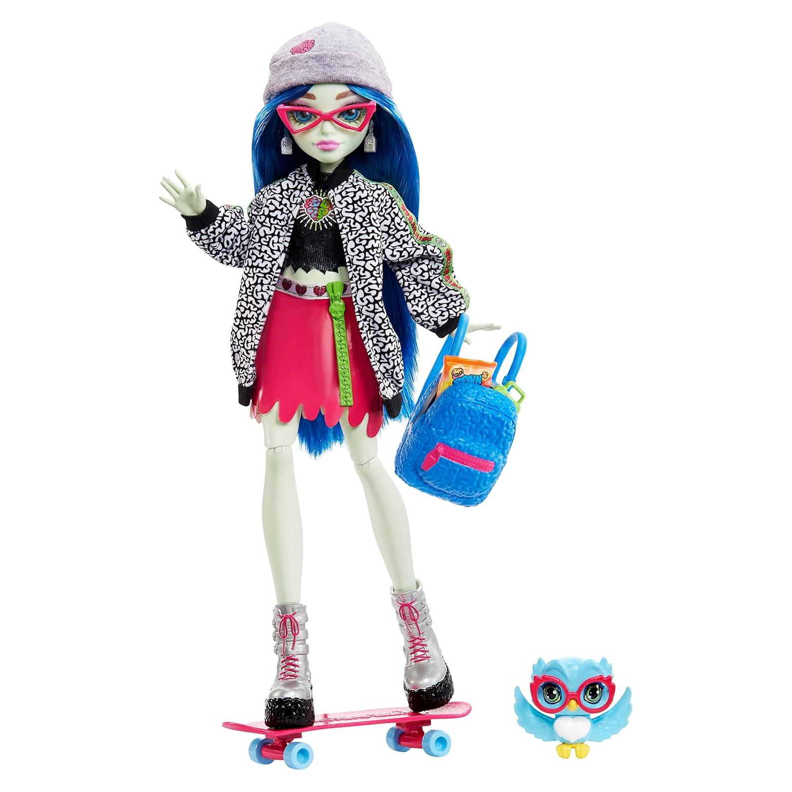 Muñeca Posable Ghoulia Yelps Monster High 26 cm con Mascota