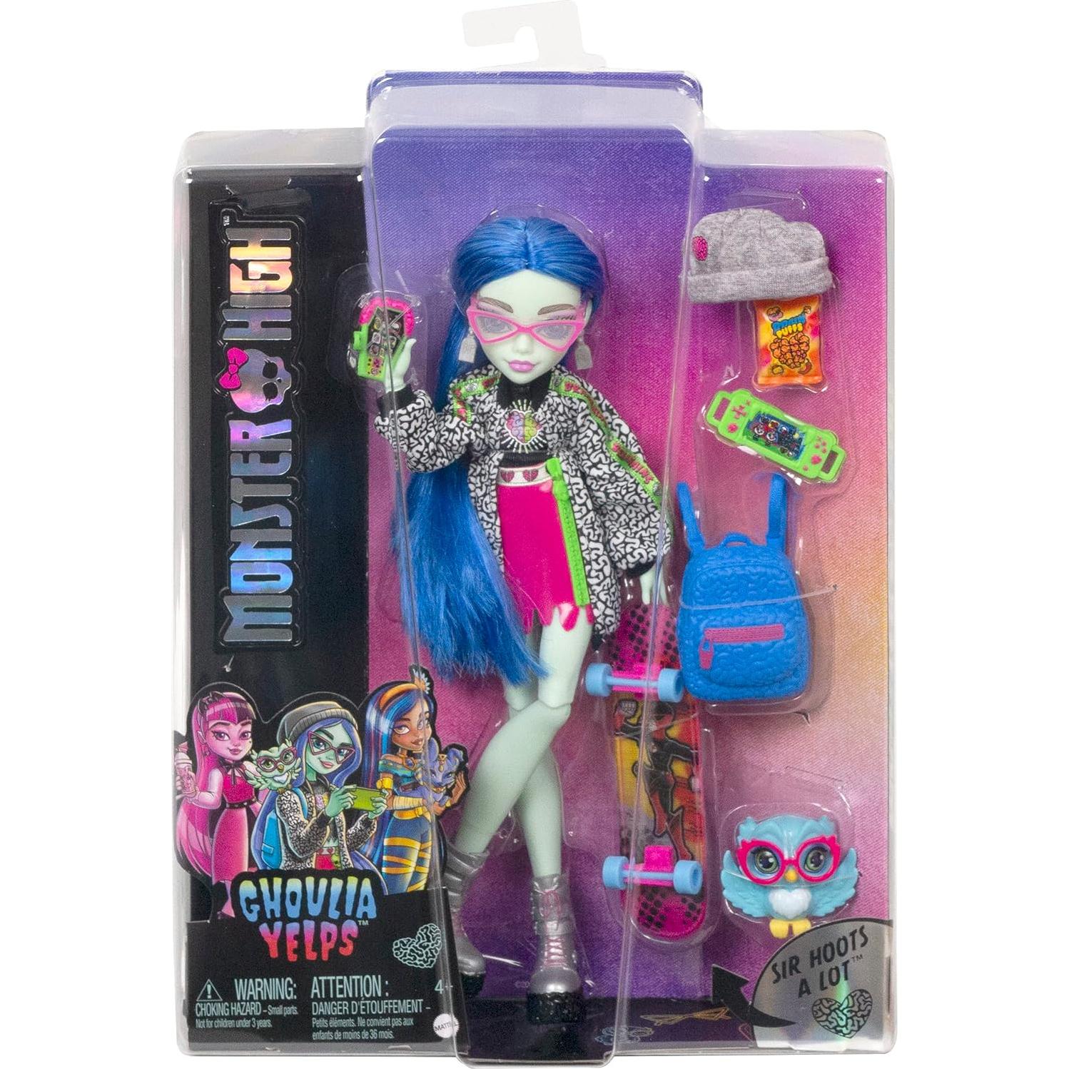 Muñeca Posable Ghoulia Yelps Monster High 26 cm con Mascota