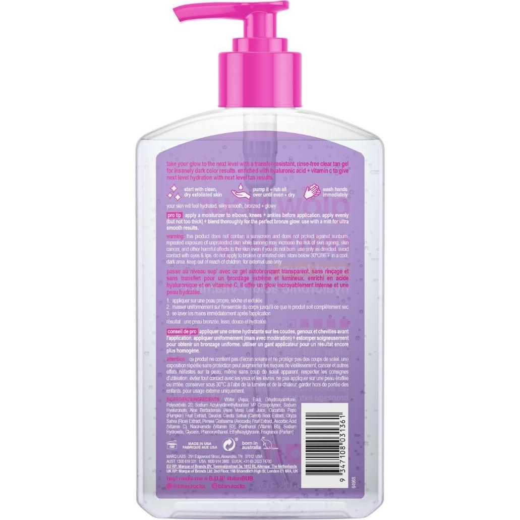 Gel Autobronceador Claro Insanamente Oscuro B.Tan 473 ml con Mitón