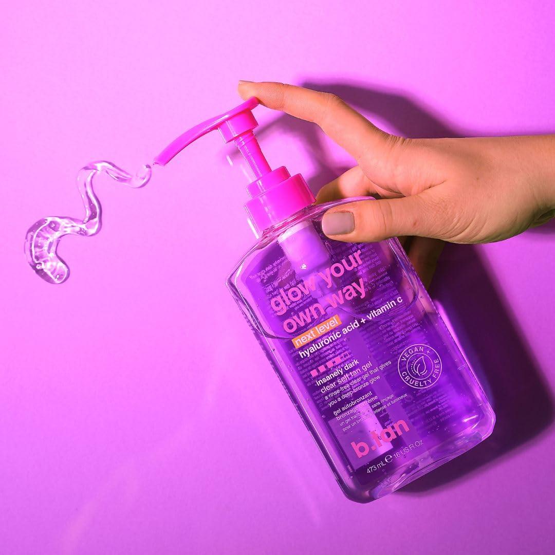 Gel Autobronceador Claro Insanamente Oscuro B.Tan 473 ml con Mitón