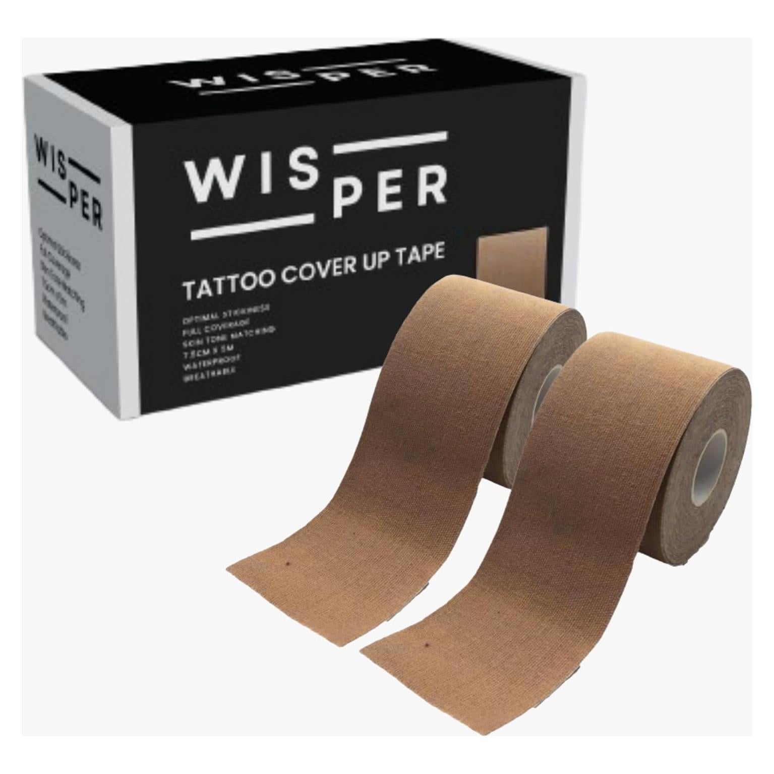 Cinta para Cubrir Tatuajes Wisper Color Bronce 7.5 cm x 9 m