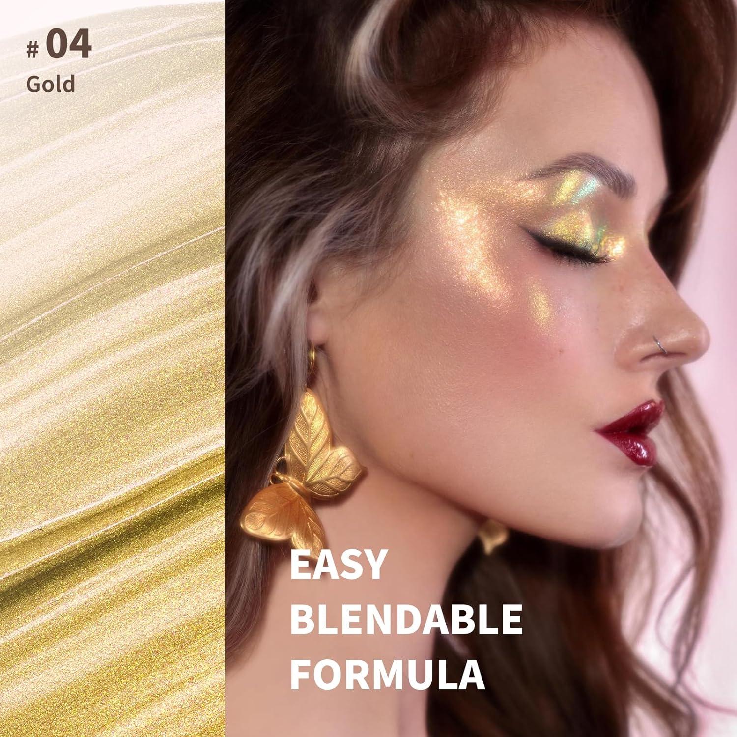 Iluminador Líquido Gel Color Nymph 04# Oro para Cara y Cuerpo