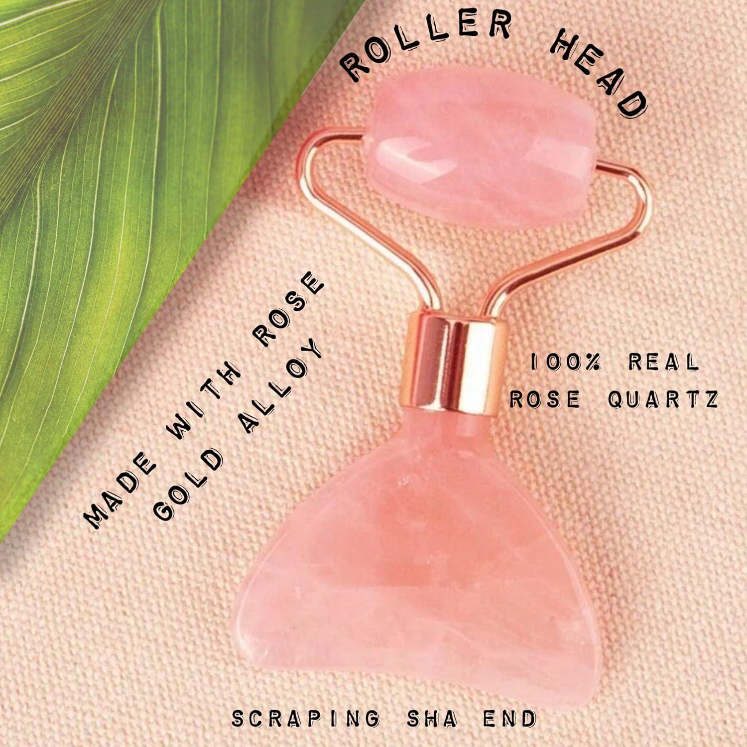 Rodillo Facial Gua Sha Glow Esta Chica Hippie Cuarzo Rosa