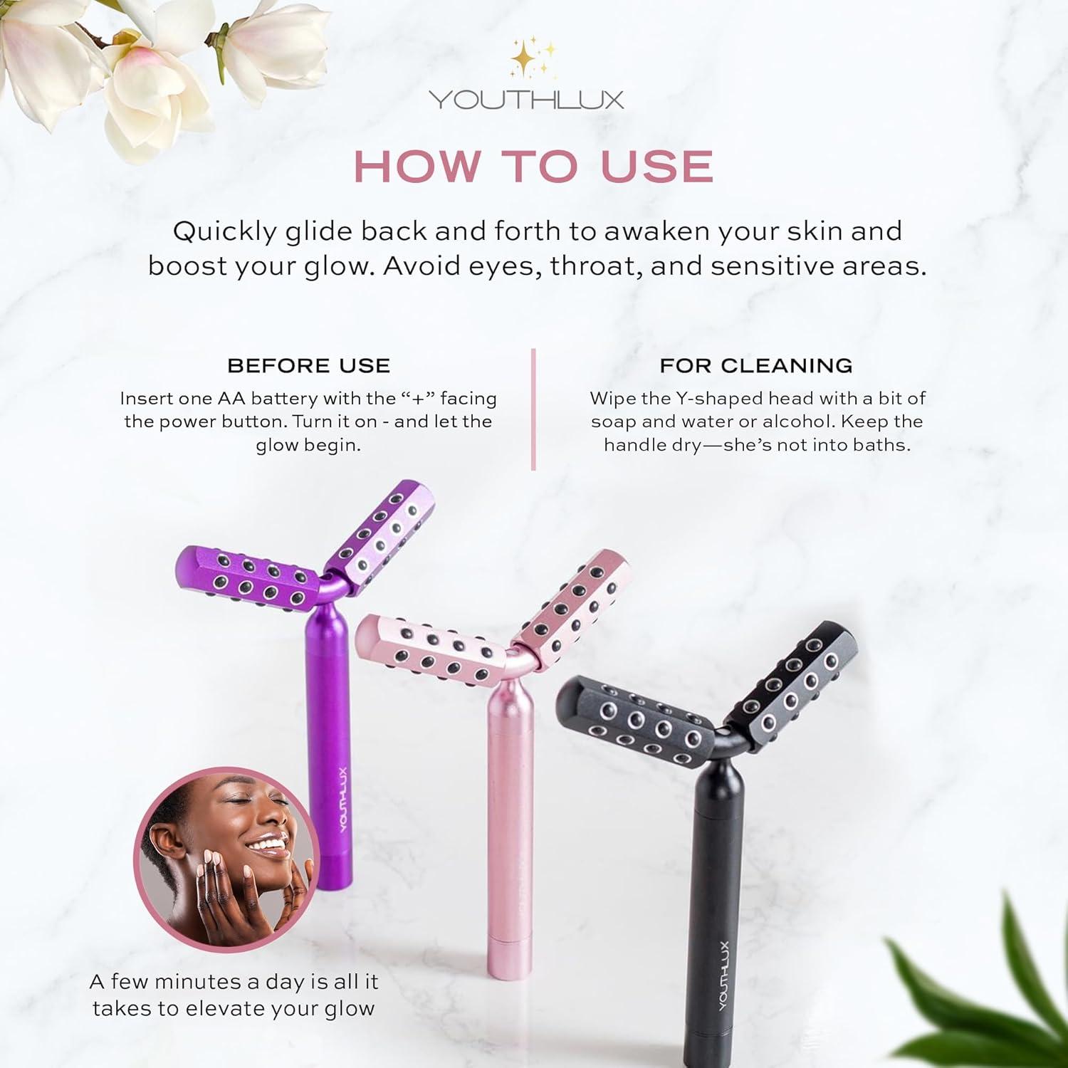 Rodillo de Masaje Facial YOUTHLUX de Germanio Oro Rosa 17.8cm