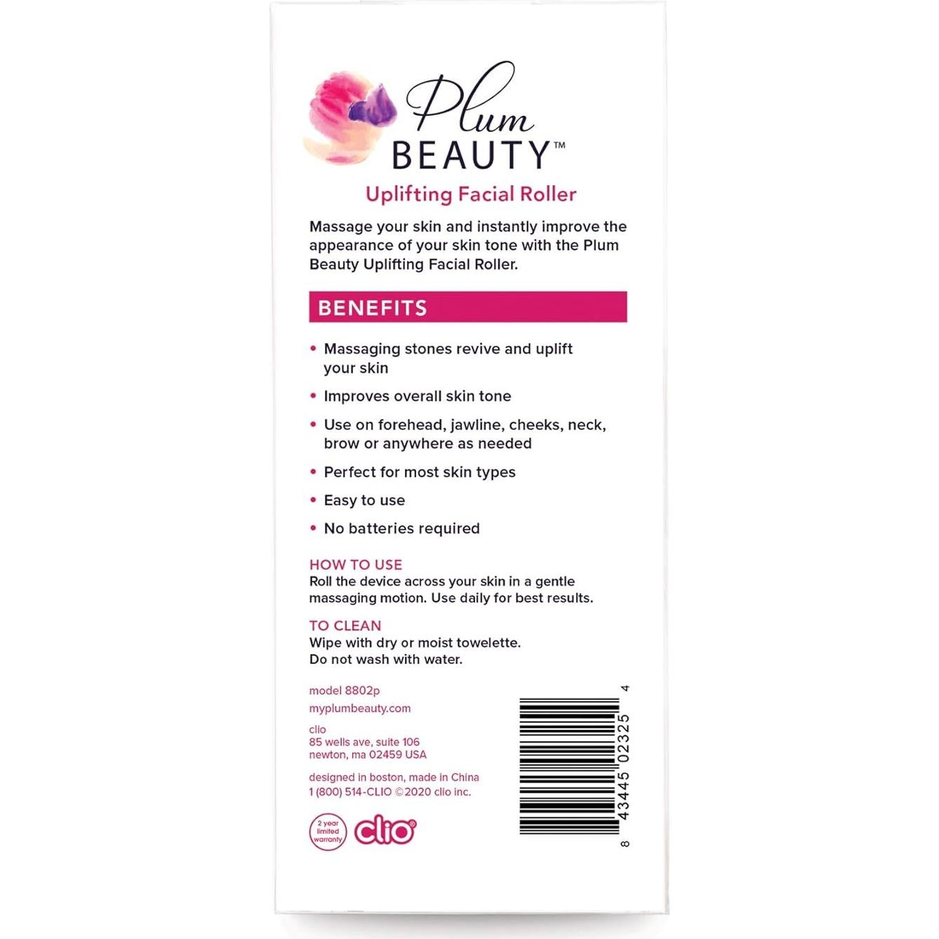 Rodillo Facial Elevador Plum Beauty - Reafirmante y Energizante