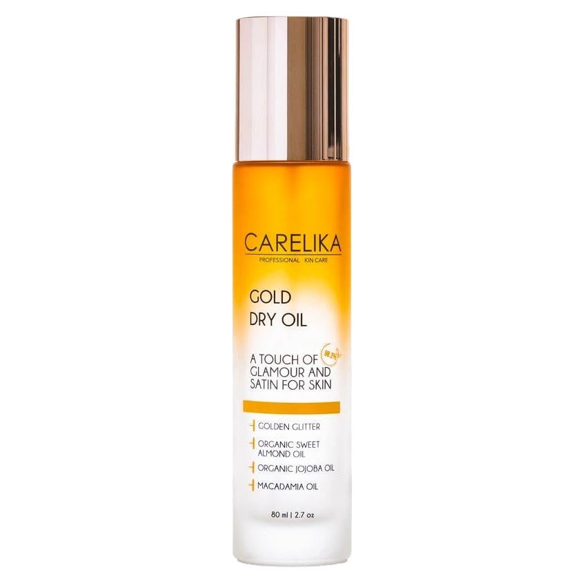 Aceite Seco Brillante Dorado Carelika 80ml - Hidratante para Cuerpo y Cabello