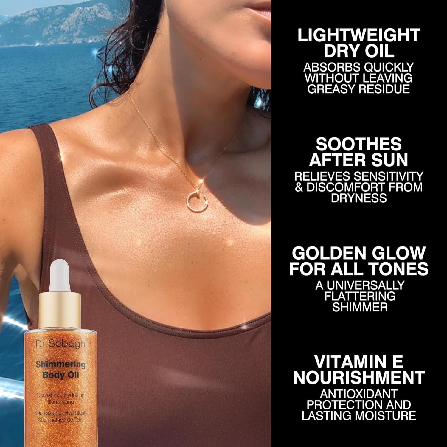 Aceite Corporal Brillante Dr Sebagh 50 ml - Hidratante Seco con Vitamina E