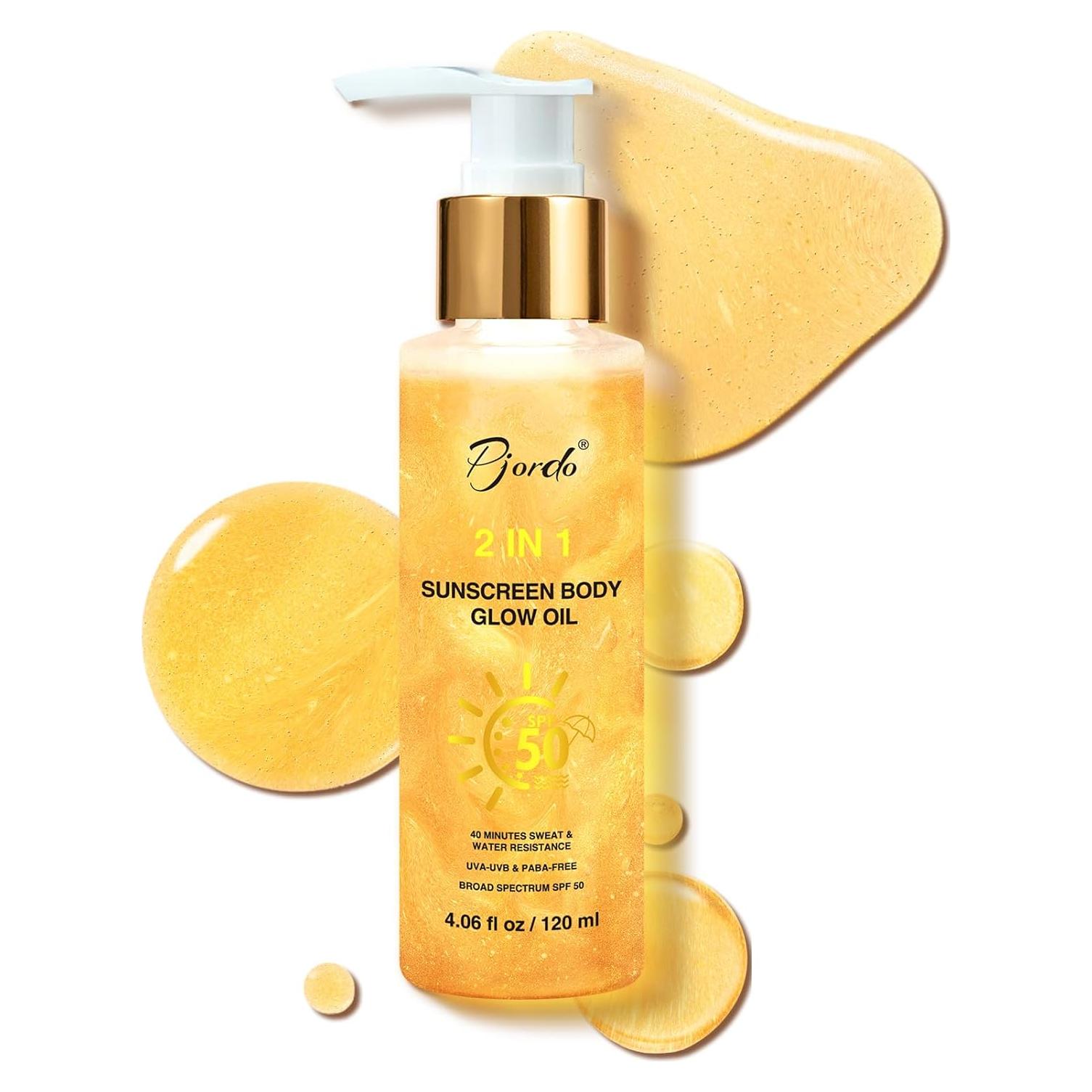 Aceite Brillante Corporal Pjordo SPF 50 120 ml - Oro