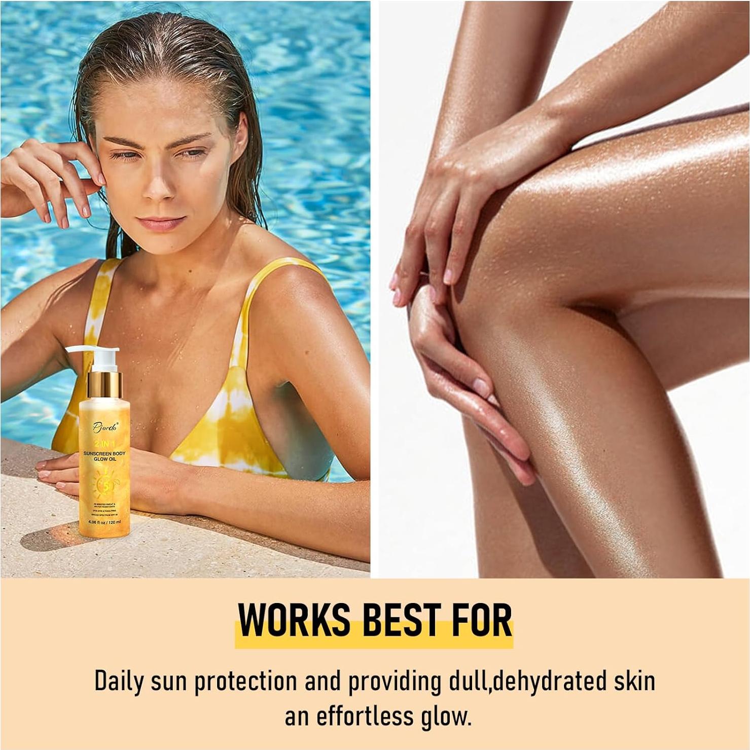 Aceite Brillante Corporal Pjordo SPF 50 120 ml - Oro