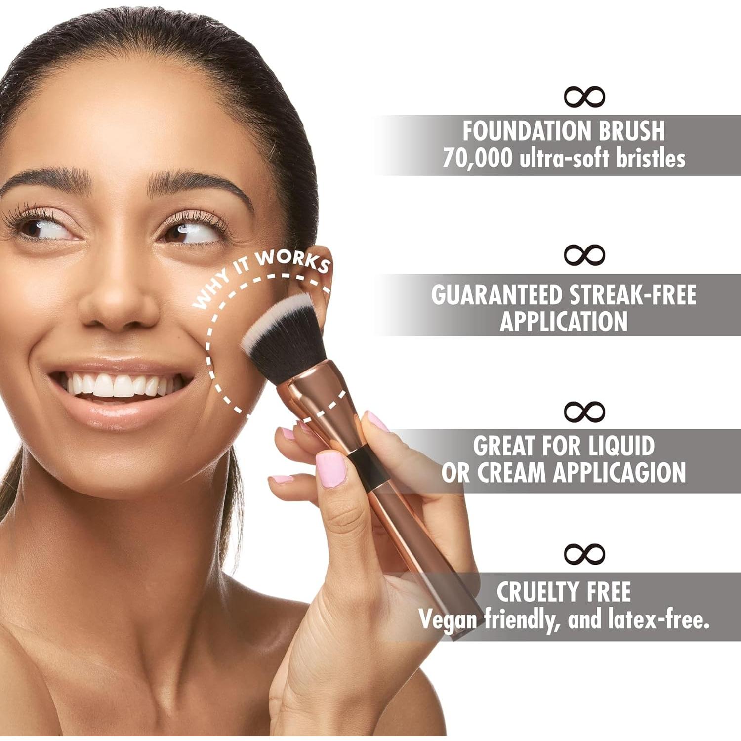 Pincel Kabuki Angulado YENSA para Base de Maquillaje 16.5 cm