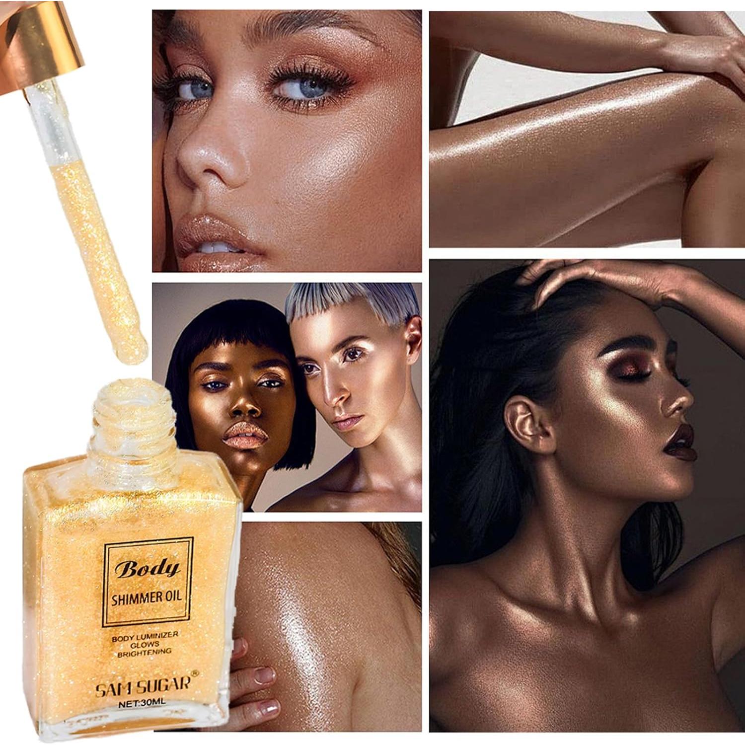 Aceite Brillante Corporal MEICOLY 104.87ml Amarillo Dorado