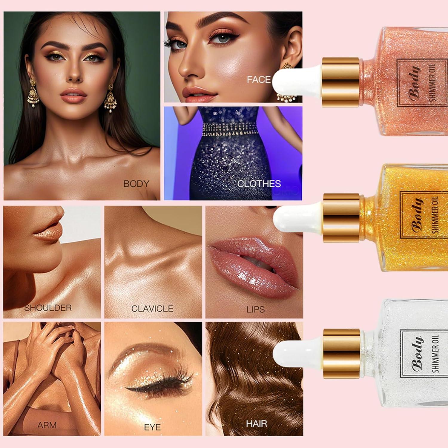 Aceite Brillante Corporal MEICOLY 104.87ml Amarillo Dorado