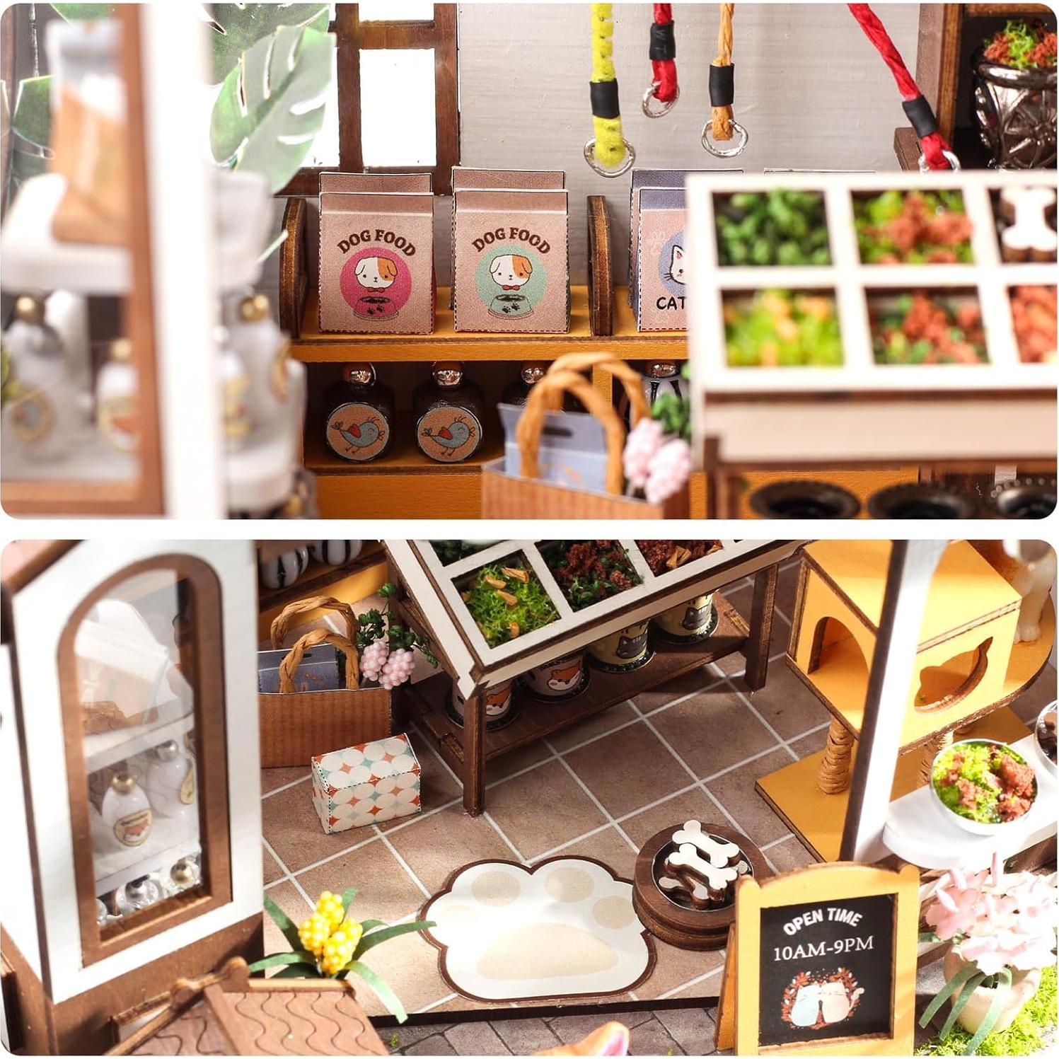 GuDoQi Kit Casa Miniatura DIY 1:24 con Muebles Mascotas