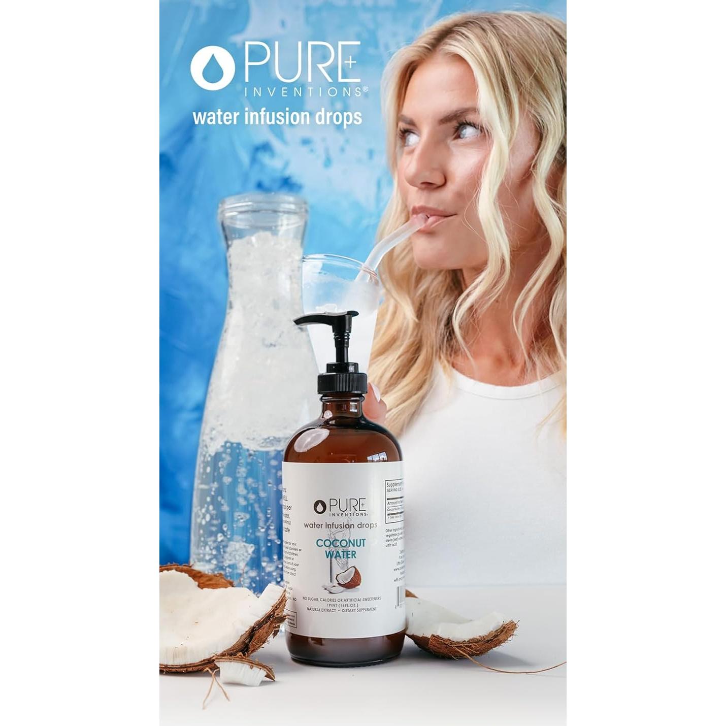 Gotas Hidratantes de Agua de Coco Pure Inventions - 30 Porciones