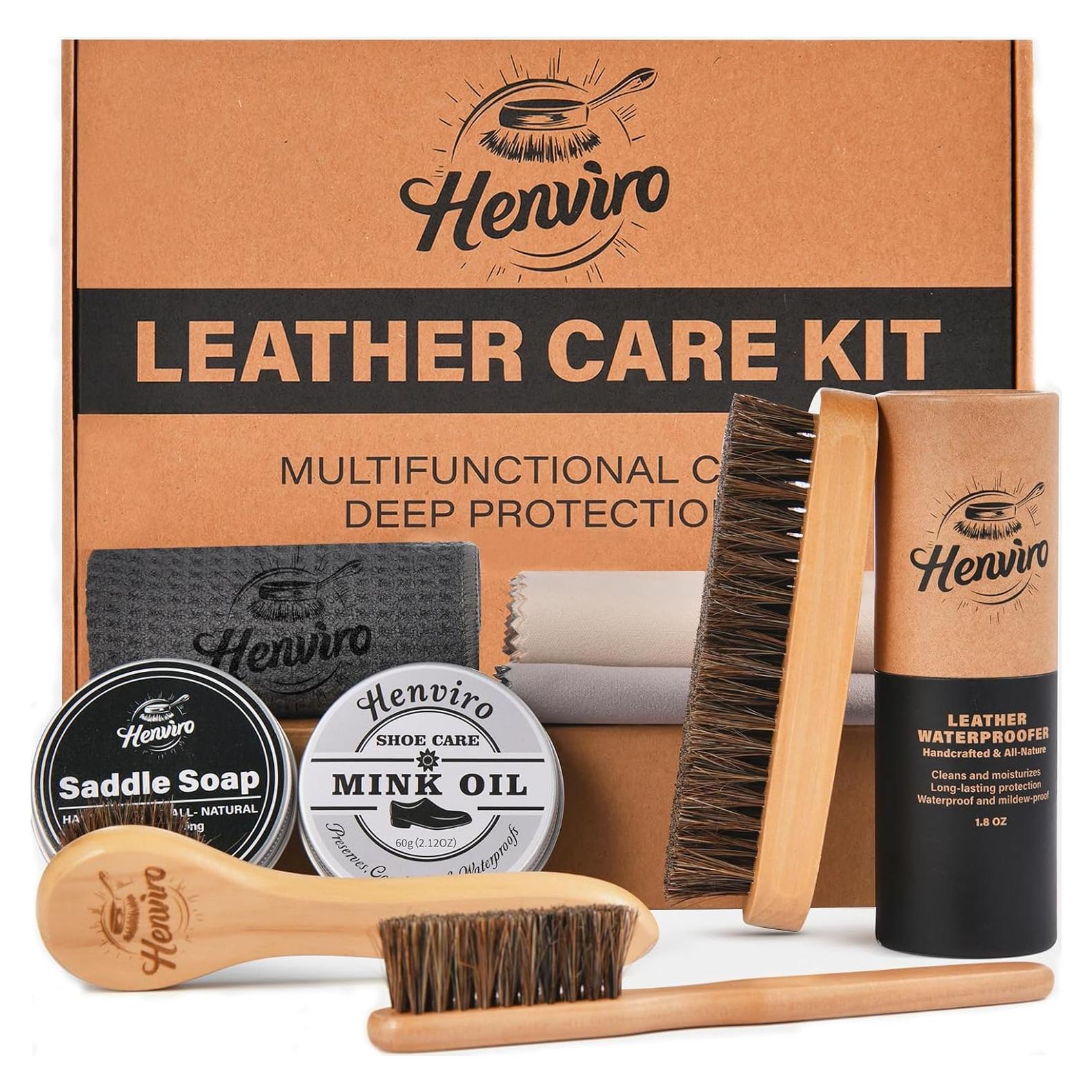 Kit de Cuidado de Cuero CUTEUP - 9 Piezas para Botas Negros