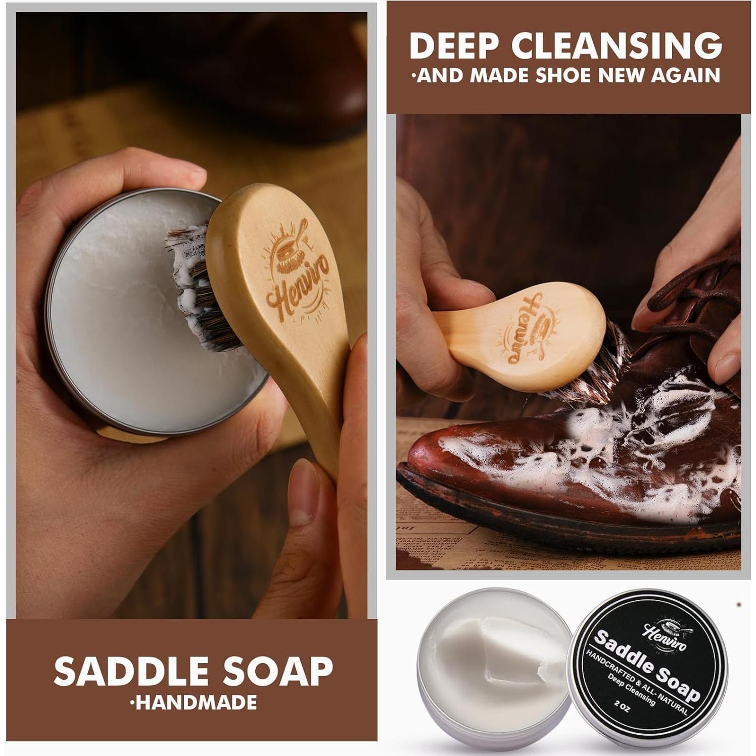 Kit de Cuidado de Cuero CUTEUP - 9 Piezas para Botas Negros