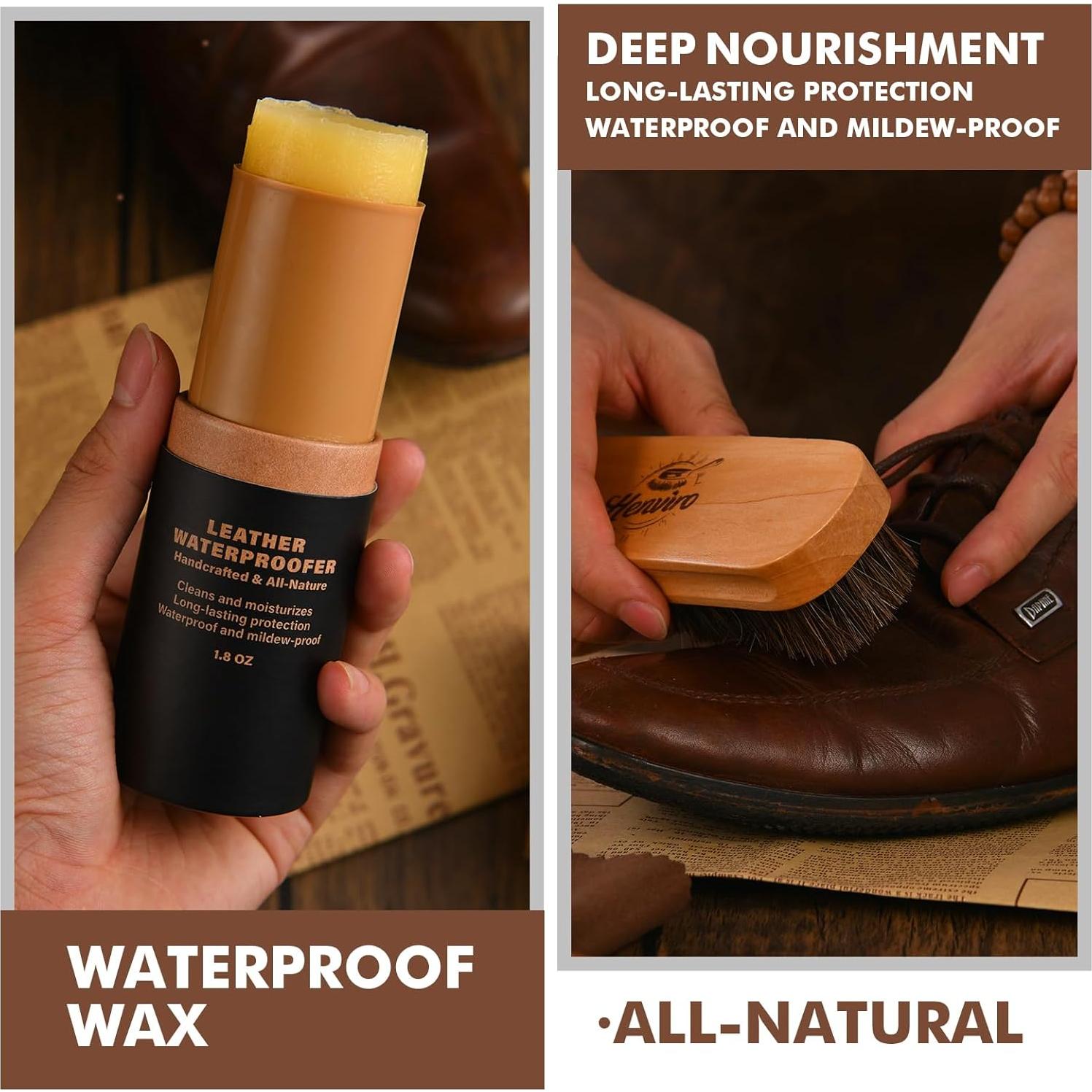 Kit de Cuidado de Cuero CUTEUP - 9 Piezas para Botas Negros