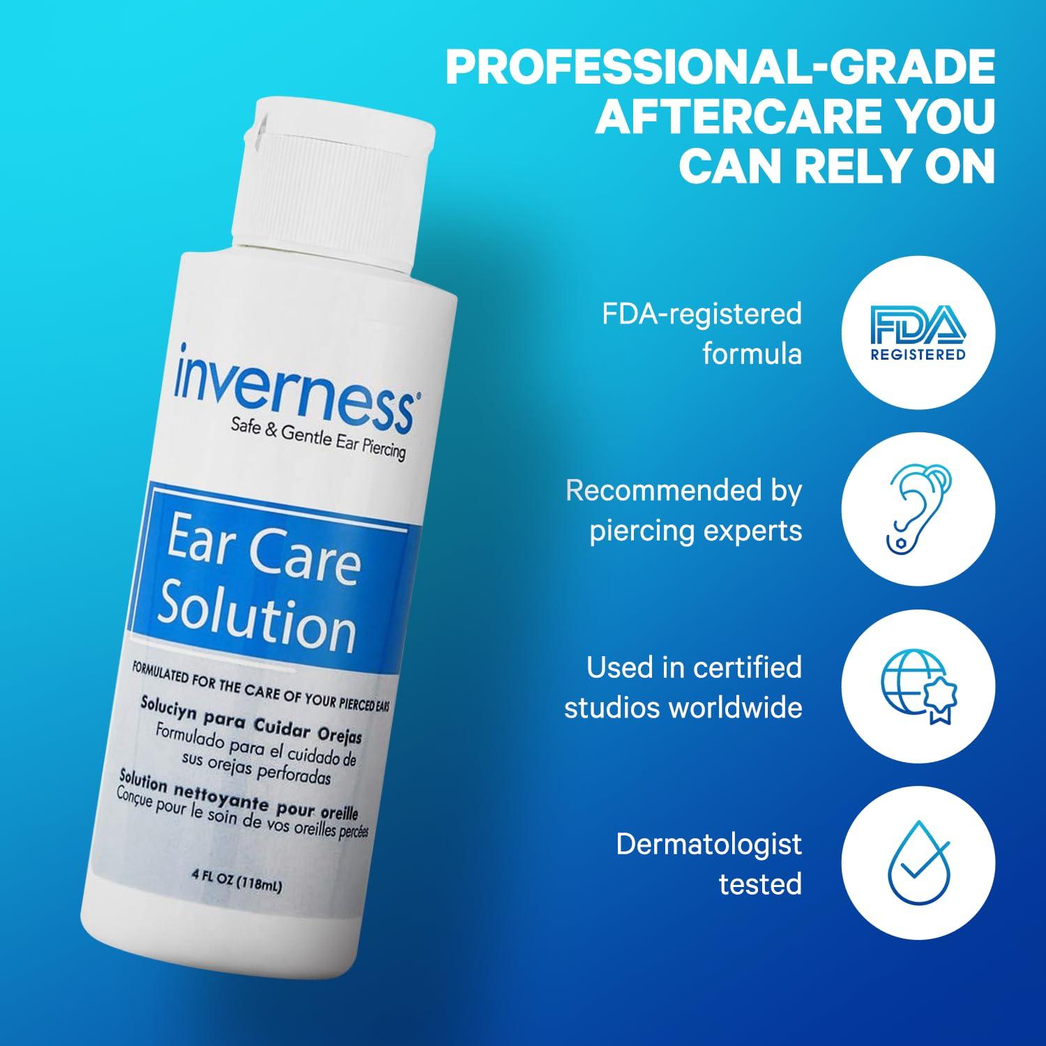 Solución Cuidado Orejas Piercing Inverness 2 Botellas 118 ml