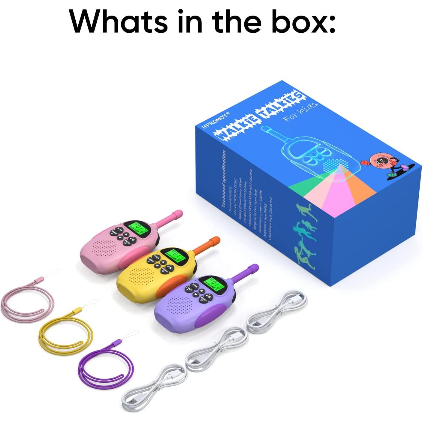 Walkie Talkies Recargables Hpromot 3 Unidades Niños 4,83 km
