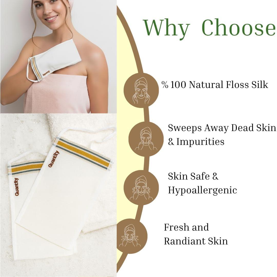 Guante Exfoliante Kese de Seda Floss 2 PCS - QUANTİTY