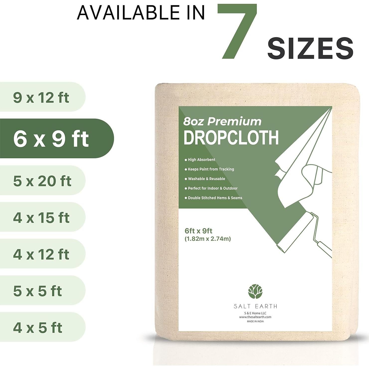 Lona de Goteo Salt Earth 1.83x2.74m Algodón Reutilizable