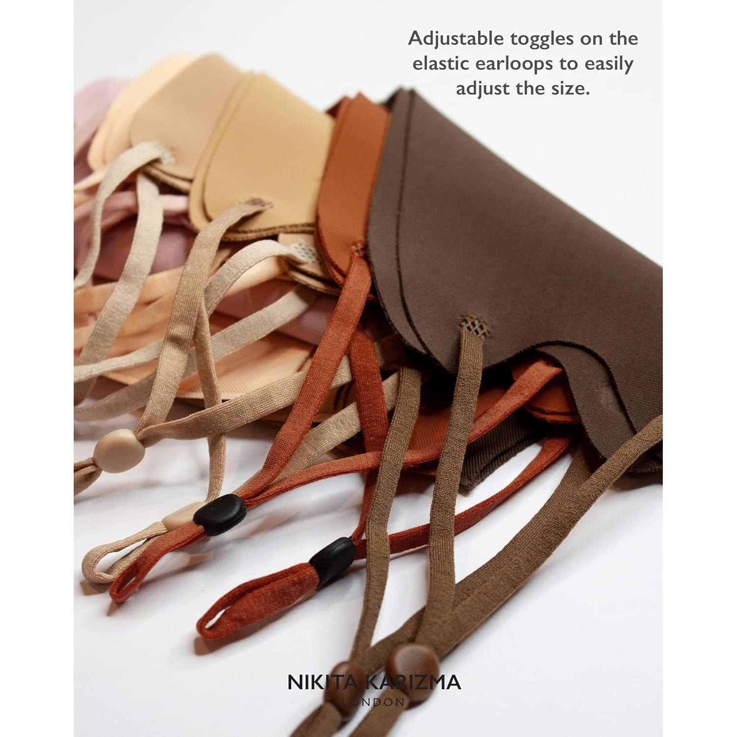 KARIZMA Mascarillas de Tela Suaves Reutilizables 6 Piezas Tonos Tierra