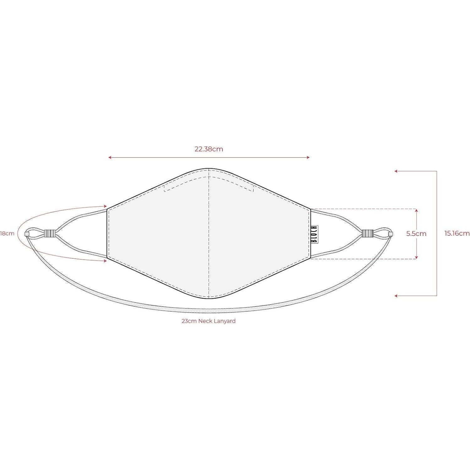 Mascarilla reutilizable Bloch A004 unisex con cordón y almohadilla