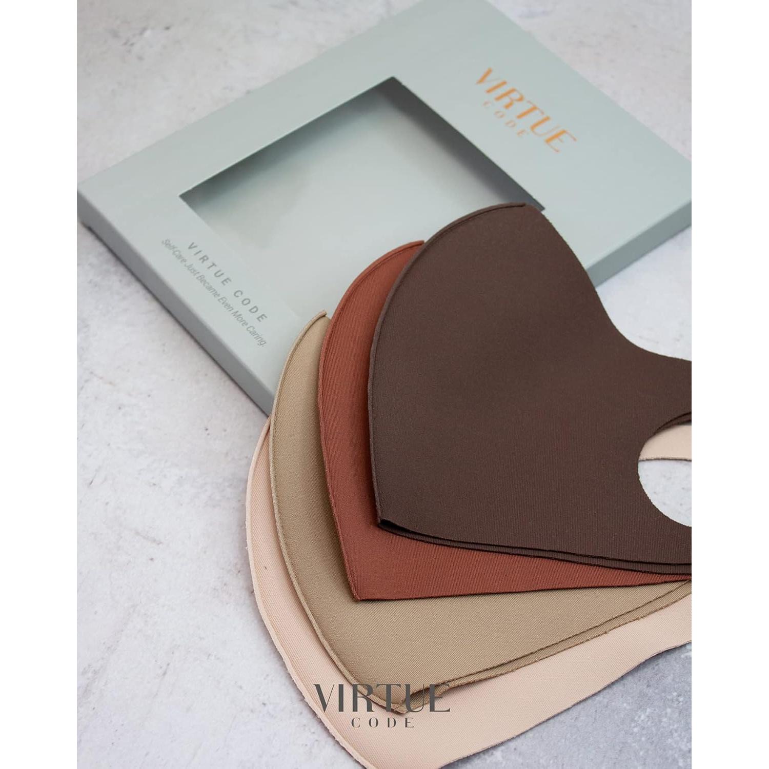 Paquete de 4 Mascarillas de Tela Virtue Code - Suaves y Lavables