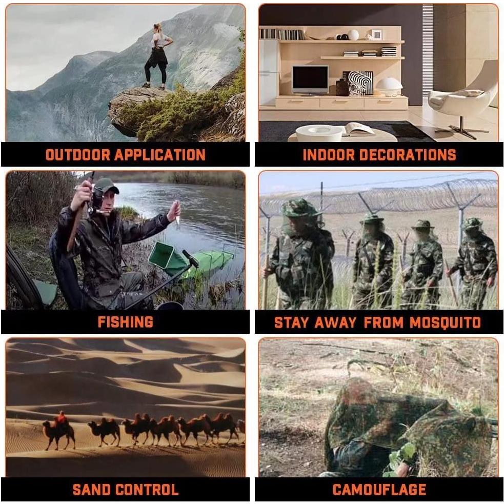 Red de Camuflaje LOOGU Camo Bosque 180x84cm Multifuncional