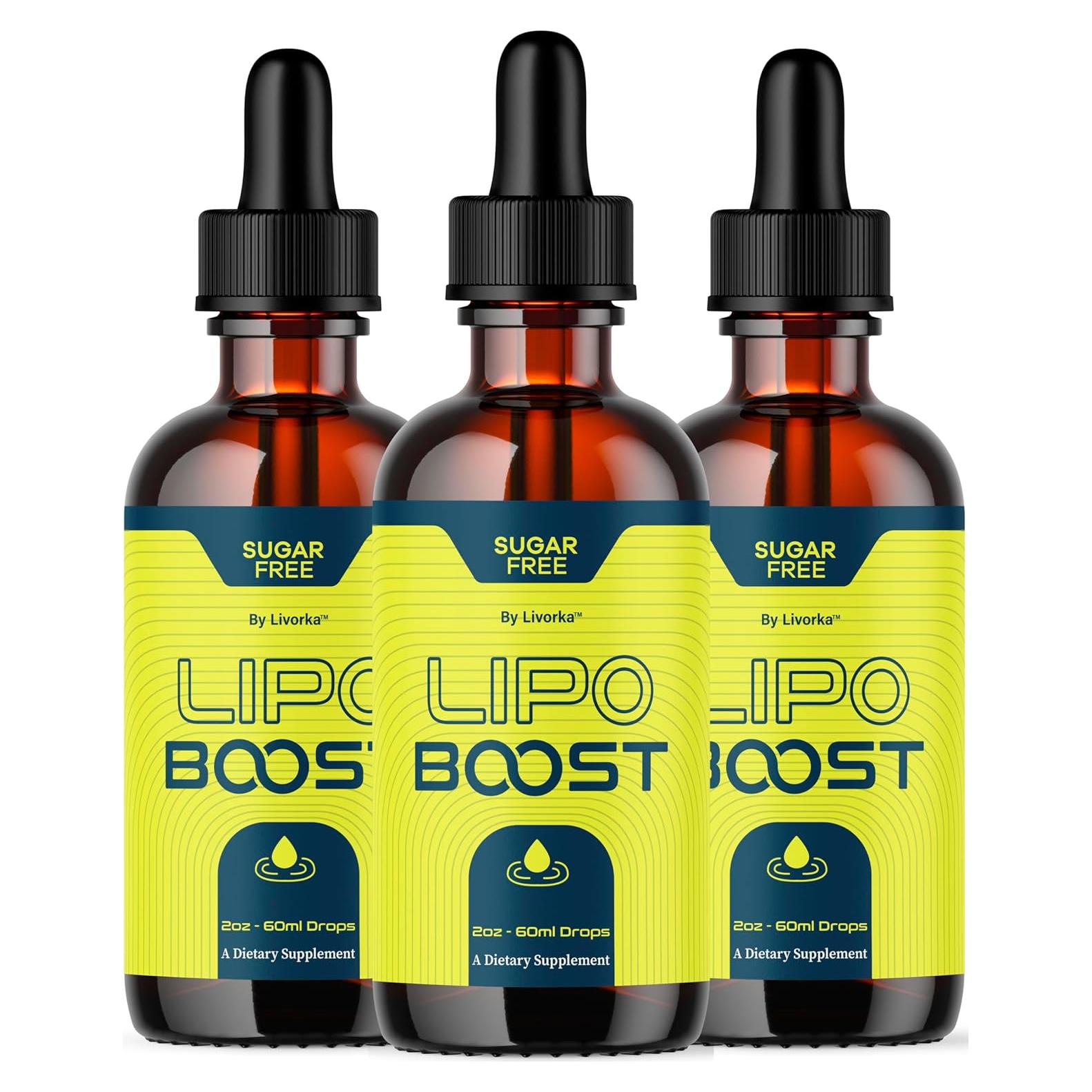 Gotas LipoBoost LIVORKA - 3 Botellas de 30 ml para Salud