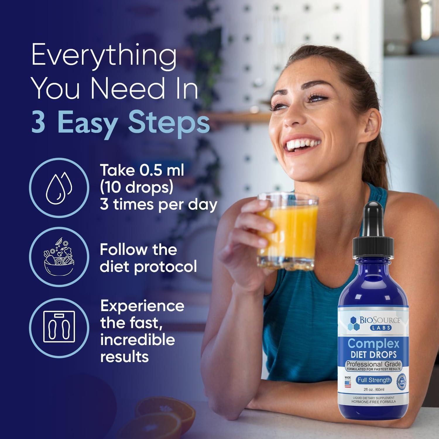 Gotas de Dieta BioSource Labs 59 ml - Suplemento Natural