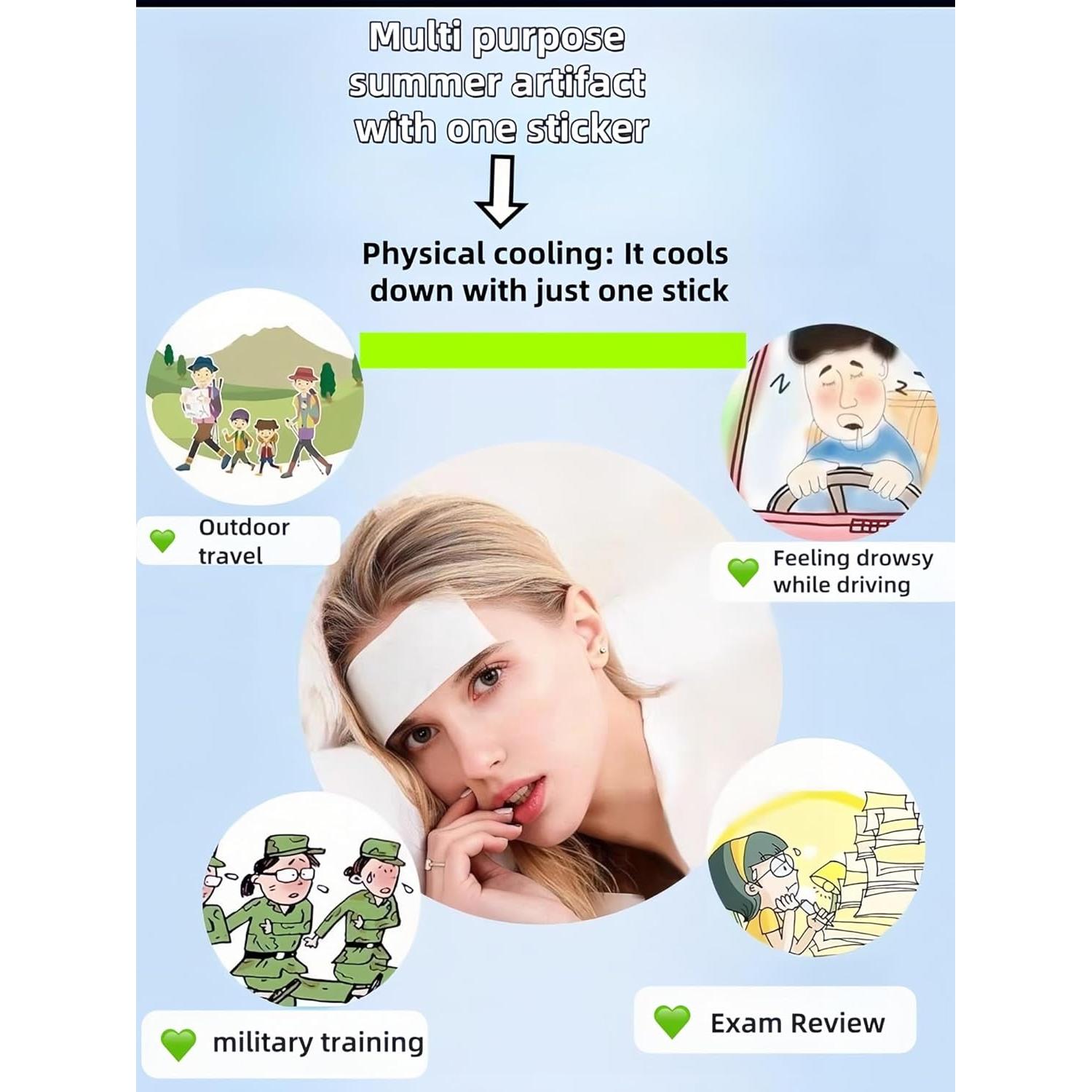 Parche de Gel Refrigerante FANBODTA 11.94x4.99cm 8 Horas Menta Uva