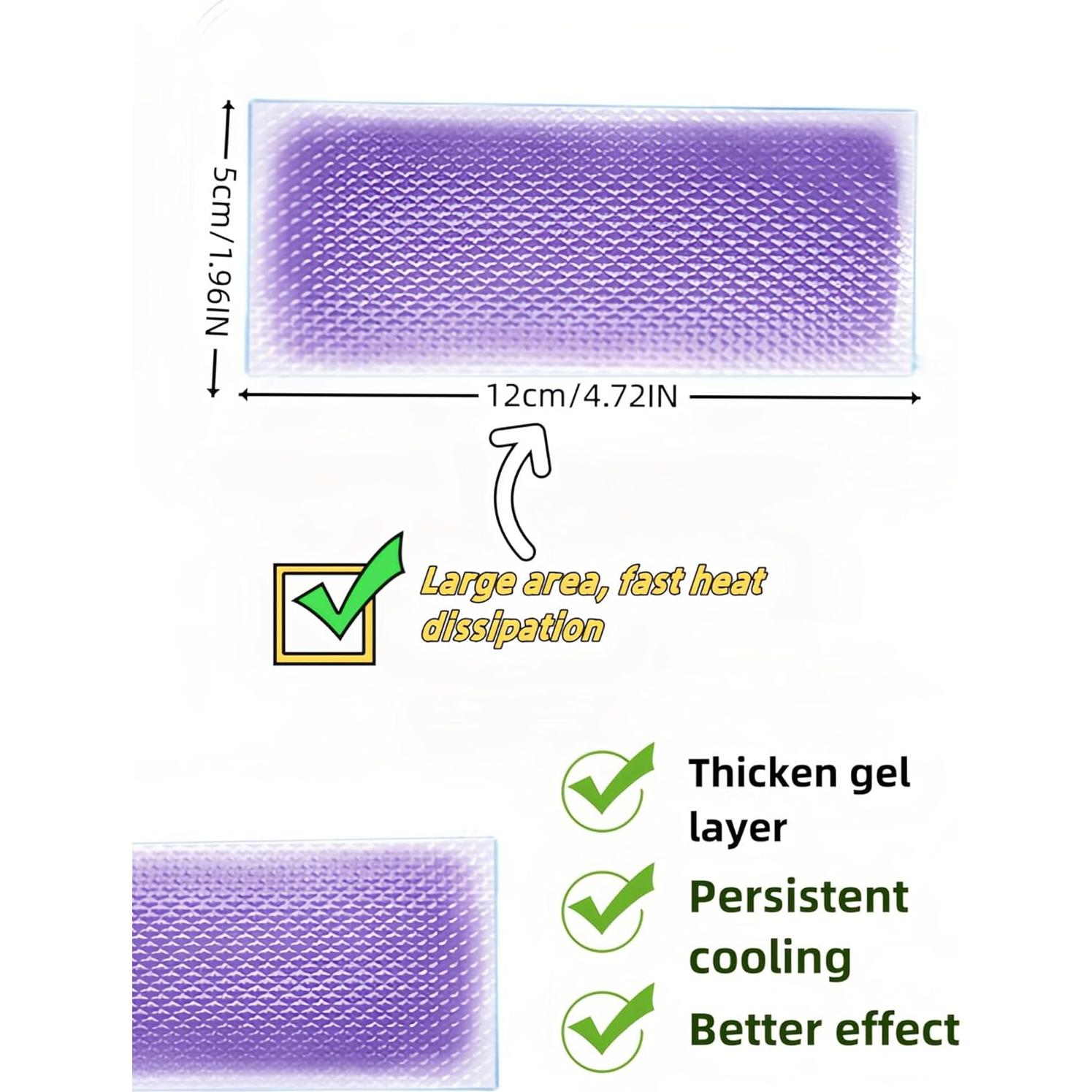 Parche de Gel Refrigerante FANBODTA 11.94x4.99cm 8 Horas Menta Uva