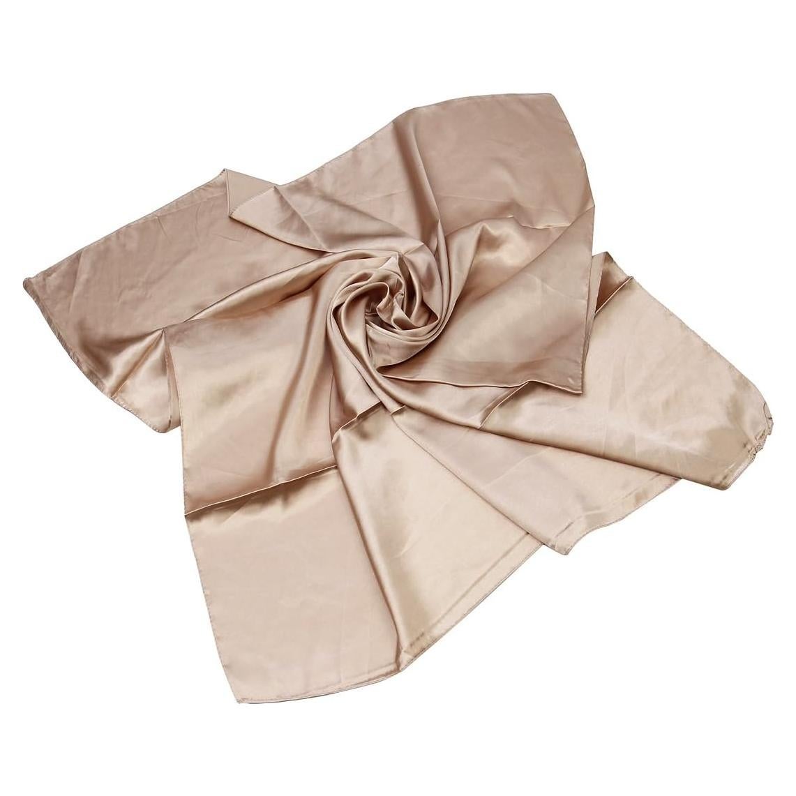 Bufanda Cuadrada de Satén TrendsBlue 88.9 cm Color Beige