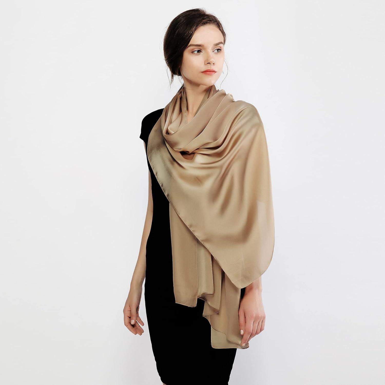 Chal de Chifón de Seda RIIQIICHY para Mujeres 90x180 cm